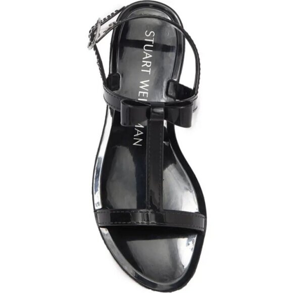 đź’•STUART WEITZMANđź’• Mellie Bow Jelly Sandal ~ Black US 9 New Without Box - Picture 5 of 12